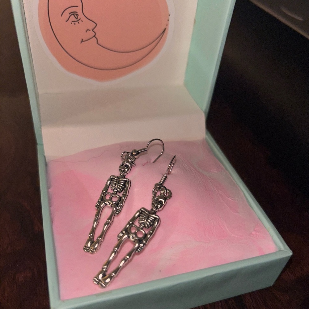 Silver Skeleton Earrings